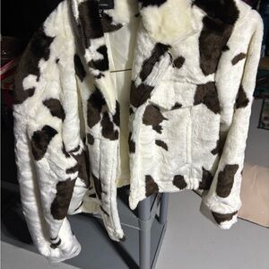 Ashley By 26 International Cream and Brown Teddy Jacket
